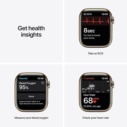 Apple Watch Series 7 (GPS, 41mm) Starlight Aluminum Case with Starlight Sport Band, Regular (Renewed) in Saudi Arabia