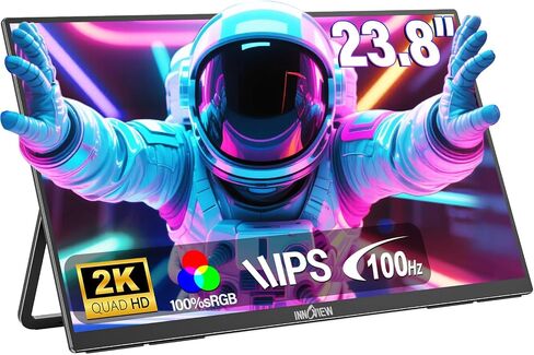 InnoView 2K 180HZ Portable Monitor, 18'' OD Gameplus 2560x1600 QHD 100% sRGB Portable Gaming Monitor with Kickstand HDR FreeSync Travel Monitor for Game Console, PS5, Switch, PC, Phone in Saudi Arabia