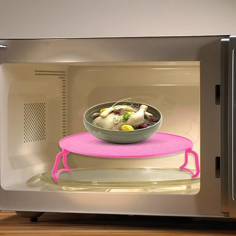 Microwave Plate Stacker, 3-in-1 Plastic Microwave Plate Holder Food Splatter Cover Carrying Tray with Foldable Handles for Bowls, Plates in Kuwait