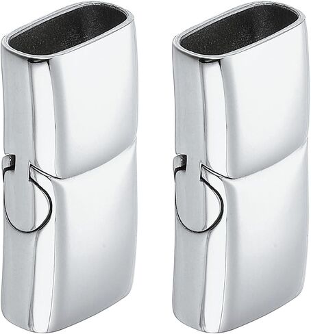 uxcell Flat Leather Clasps, Flat Closure End Caps, Stainless Steel Clasps Closures Leather Cord Buckle in Saudi Arabia