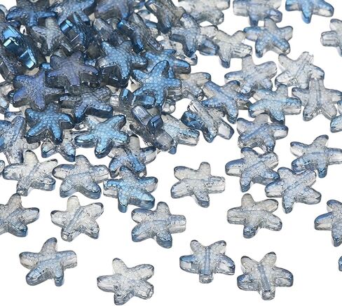 PATIKIL 60 Pcs Starfish Beads, Ocean Starfish Sea Animal Bead Bracelet Necklace Earring Making Supplies Loose Bead for DIY Craft Jewelry, Orange in Saudi Arabia