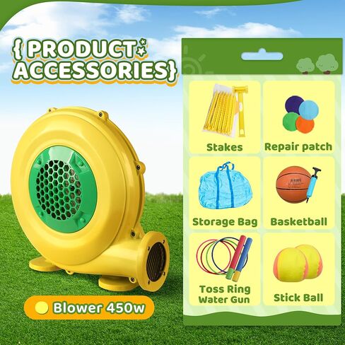 Inflatable Bounce House with Blower Playhouse Castle with Double Slides Ball Pit Pool for Kids 2-12 Wet and Dry in Kuwait