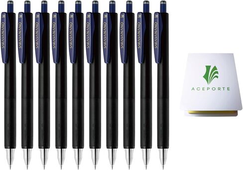 ZEBRA SARASA NANO 0.38mm Gel Ballpoint Pen 10 Pack (Blue Black) with Sticky Notes in Kuwait