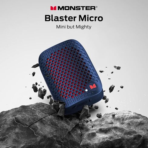 Monster Blaster Micro Bluetooth Speaker, Clip on Wireless Wearable Speaker for Hands-Free Calls and Music, Small Mini Portable Speaker for Workout, Cycling, Running, IPX7 Waterproof (Non-Magnetic) in Saudi Arabia