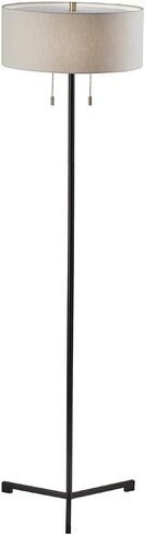Adesso 1557-01 Wesley Floor Lamp, 60 in., 2 x 60W, Black, 1 Floor Lamp in Saudi Arabia