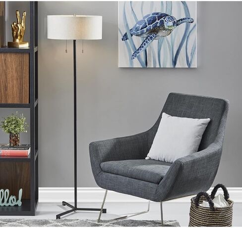 Adesso 1557-01 Wesley Floor Lamp, 60 in., 2 x 60W, Black, 1 Floor Lamp in Saudi Arabia