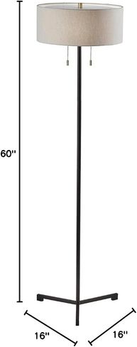 Adesso 1557-01 Wesley Floor Lamp, 60 in., 2 x 60W, Black, 1 Floor Lamp in Saudi Arabia