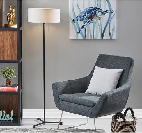 Adesso 1557-01 Wesley Floor Lamp, 60 in., 2 x 60W, Black, 1 Floor Lamp in Saudi Arabia