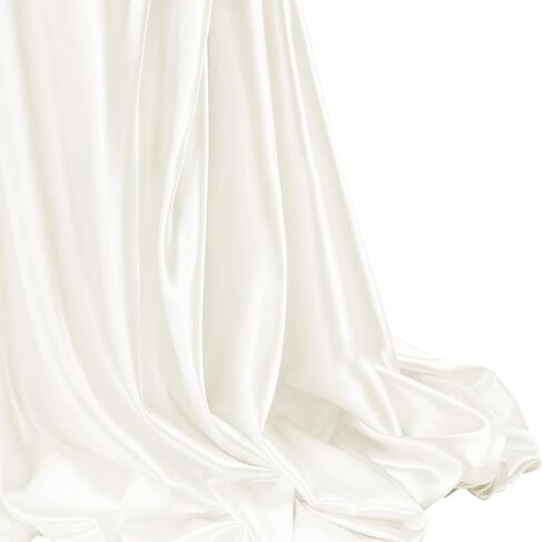 Premium Satin Fabric - Smooth & Shimmering Satin, 58" Wide | Ideal for Wedding Dresses, Decorations, and Crafts | Premium Quality, Soft & Silky Touch | Sold by The Yard (Black, 1 Yard) in Saudi Arabia