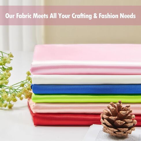 Fremium Satin Fabric - ساتان ناعم ومتلألئ ، 58 بوصة | مثالي لفساتين الزفاف ، والزخارف ، والحرف | جودة متميزة ، لمسة ناعمة وحريرية | تباع بواسطة الفناء (الأسود ، ساحة واحدة) in Saudi Arabia