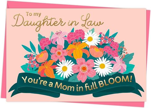 بطاقة يوم Honeyplum Mothers للجدة مع مظروف - تصميم زهري مشرق وملون مع حروف رقائق الذهب - 4 × 6 بوصات in Saudi Arabia