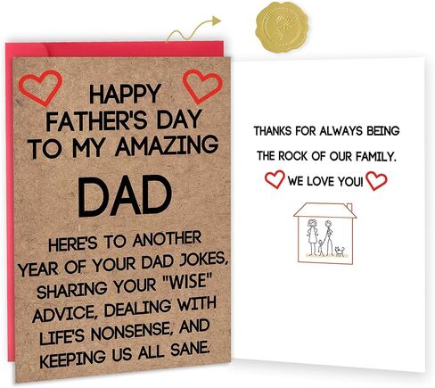 Funny Fathers Day Card Gifts from Daughter Son, Thank You Fathers Day Card for Dad, Best Dad Gifts Ideas for Father's Day in Saudi Arabia