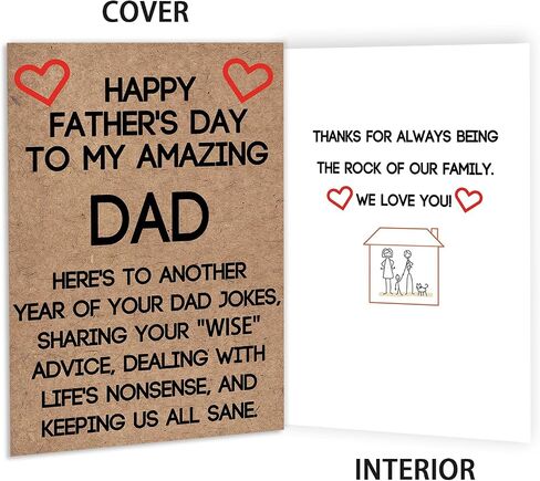 Funny Fathers Day Card Gifts from Daughter Son, Thank You Fathers Day Card for Dad, Best Dad Gifts Ideas for Father's Day in Saudi Arabia