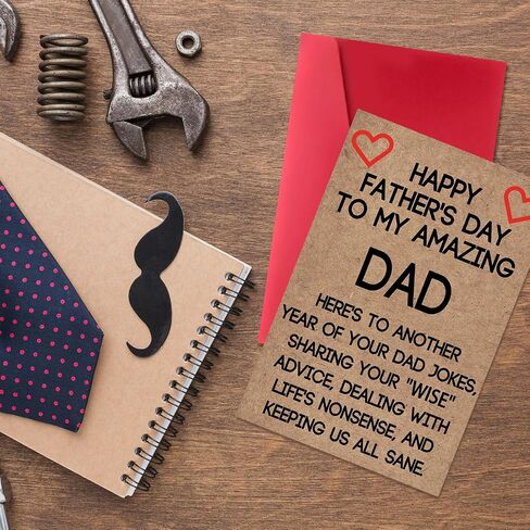 Funny Fathers Day Card Gifts from Daughter Son, Thank You Fathers Day Card for Dad, Best Dad Gifts Ideas for Father's Day in Saudi Arabia