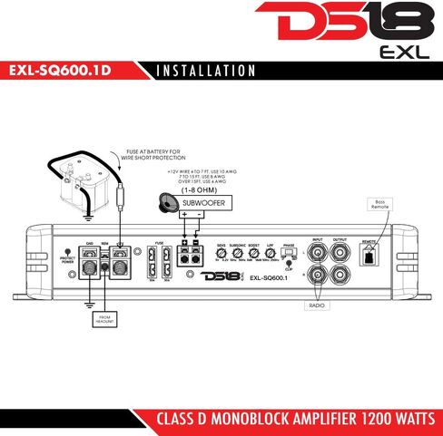 DS18 EXL-SQ160.2 High Efficiency Compact 160 Watts 2 Channel Luxury Multichannel Class D Full Range Sound Quality Amplifier in Kuwait