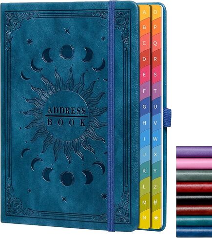 Address Book with Colorful Alphabetical Tabs (8.4" x 5.7") – Hardcover Contact Organizer for Website Passwords, Telephone, Software Licenses, and Important Information – Blue in Kuwait