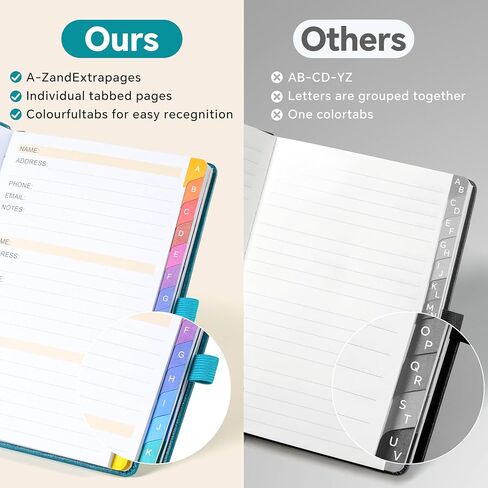 Address Book with Colorful Alphabetical Tabs (8.4" x 5.7") – Hardcover Contact Organizer for Website Passwords, Telephone, Software Licenses, and Important Information – Blue in Kuwait
