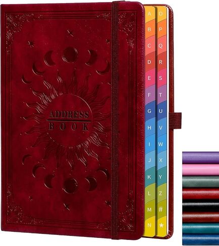Address Book with Colorful Alphabetical Tabs (8.4" x 5.7") – Hardcover Contact Organizer for Website Passwords, Telephone, Software Licenses, and Important Information – Blue in Kuwait