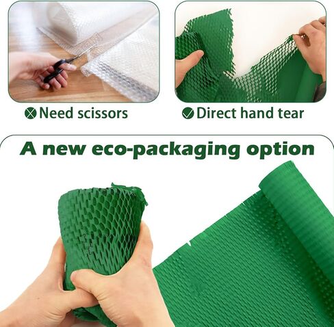 Honeycomb Packing Paper, Packing Materials For Moving Honeycomb Cushion Wrapping Paper, Pack Supplies For Fragile Items Package Roll For Transportation Protection, 11.5" X 164' (Dark green) in Kuwait