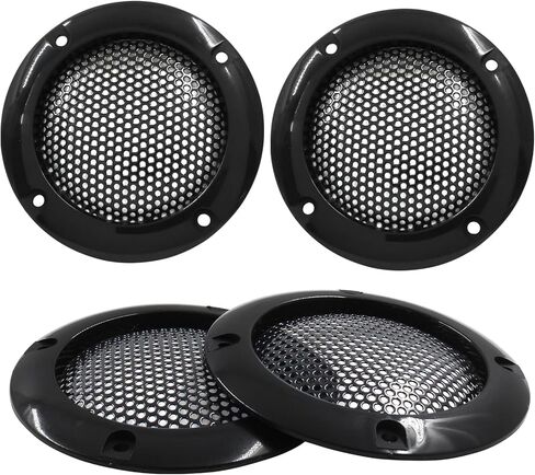 4pcs Black Round Speaker Grills Cover 2 Inch Car Speaker Covers Metal Mesh Speaker Grille Replacement with Screws for Car in Kuwait