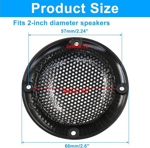4pcs Black Round Speaker Grills Cover 2 Inch Car Speaker Covers Metal Mesh Speaker Grille Replacement with Screws for Car in Kuwait
