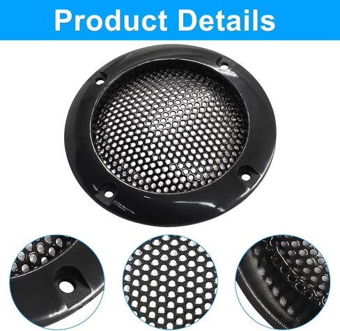 4pcs Black Round Speaker Grills Cover 2 Inch Car Speaker Covers Metal Mesh Speaker Grille Replacement with Screws for Car in Kuwait