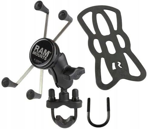 حامل هاتف كبير X-Grip من ذاكرة الوصول العشوائي مع قاعدة مقود على شكل حرف U RAM-B-149Z-A-UN10U مع ذراع قصير للدراجات النارية، ATV/UTV، الدراجة in Kuwait