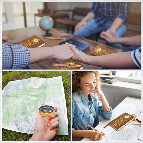4 Pcs Christian Graduation Gifts Include Bible Verse Journal Notebook Religious Engraved Compass First Confirmation Pens Graduation Baptism Gifts for Men Dad Father Student in Kuwait