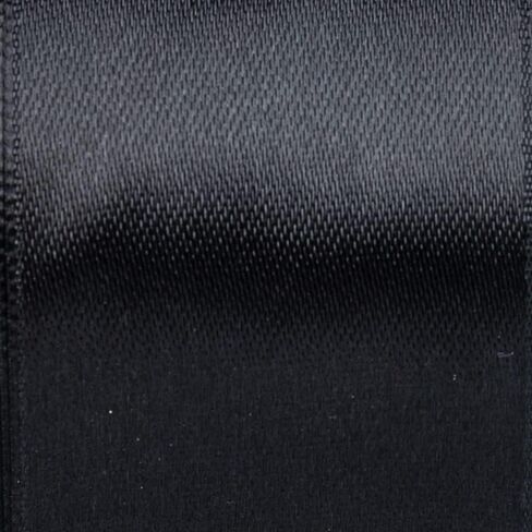 Craft County - 1 1/4 Inch Double Faced Satin Ribbon - Black - 25 Yards (75 ft) - Great for Crafts Projects, Wrapping, Weddings, Parties, Floral Projects, Home Décor, & More in Saudi Arabia