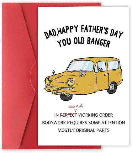 Funny Fathers Day Card for Dad Him Husband,Humorous Father's Day Gifts from Daughter Son Wife Family,8x5.3 Inches,Quick-Dry,Eco-Friendly in Saudi Arabia