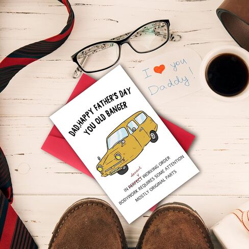 Funny Fathers Day Card for Dad Him Husband,Humorous Father's Day Gifts from Daughter Son Wife Family,8x5.3 Inches,Quick-Dry,Eco-Friendly in Saudi Arabia