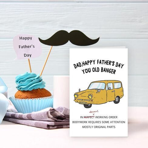 Funny Fathers Day Card for Dad Him Husband,Humorous Father's Day Gifts from Daughter Son Wife Family,8x5.3 Inches,Quick-Dry,Eco-Friendly in Saudi Arabia