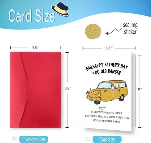 Funny Fathers Day Card for Dad Him Husband,Humorous Father's Day Gifts from Daughter Son Wife Family,8x5.3 Inches,Quick-Dry,Eco-Friendly in Saudi Arabia