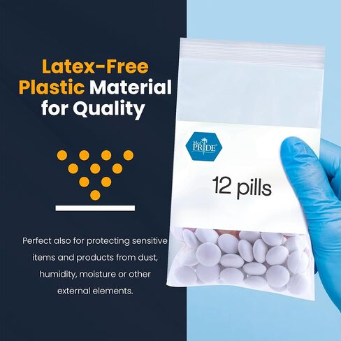 MED PRIDE Reusable Clear Zip Closure Bags [Bulk Pack of 1000] Strong Plastic Storage Bags With Zipper| Medical Zip Bags With Writing Block For Labeling| Medium Size (4'' x 6'') in Saudi Arabia
