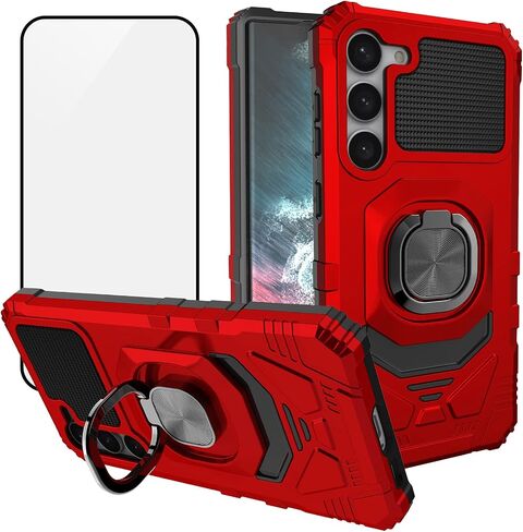 Ailiber for Samsung Galaxy S25 Cell Phone Case, Galaxy S25 5G Case with Screen Protector, Ring Kickstand for Magnetic Car Mount, Rugged Shockproof Heavy Duty Cover Case-Purple in Saudi Arabia