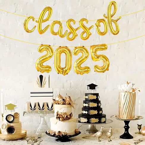 فئة الذهب من 2025 بالونات - 16 بوصة 2025 بالونات التخرج لصف زخارف التخرج من 2025 - فئة بالون التخرج من 2025 لزخارف حفل التخرج in Kuwait