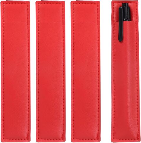 UXCELL 4 PCS حامل حلقة القلم القابلة للتعديل للكمبيوتر المحمول ، PU LEATHER PENDER HOLDER SLEEVE SLEEVE SLISTION SLIT in Kuwait