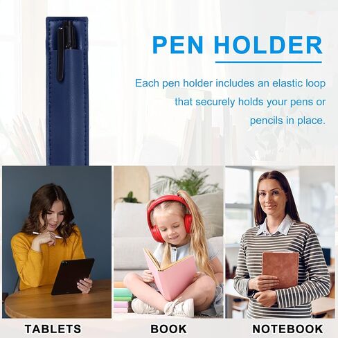 UXCELL 4 PCS حامل حلقة القلم القابلة للتعديل للكمبيوتر المحمول ، PU LEATHER PENDER HOLDER SLEEVE SLEEVE SLISTION SLIT in Saudi Arabia