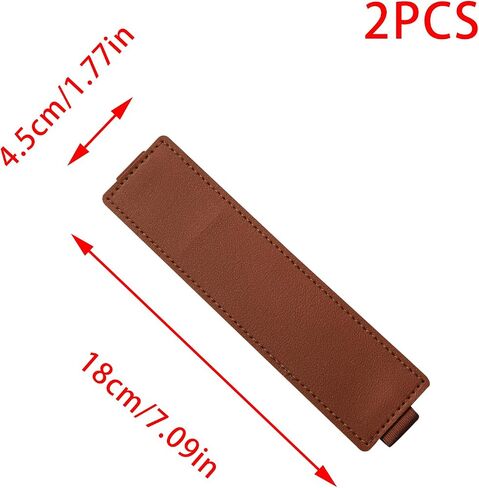 2 PCS Adjustable Pen Holder Elastic Band, PU Leather Pen Sleeve for Notebook and Books (Blue, Gray) in Kuwait