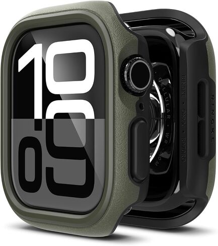 Ringke Onyx [Helmet-Level Protection] Compatible with Apple Watch Series 10 Case (46mm) Oil Resistant Soft Flexible TPU and Protective PC Cover - Gray Sand in Kuwait