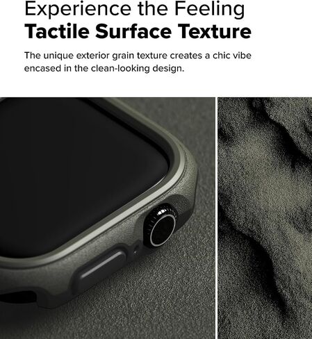 Ringke Onyx [Helmet-Level Protection] Compatible with Apple Watch Series 10 Case (46mm) Oil Resistant Soft Flexible TPU and Protective PC Cover - Gray Sand in Kuwait