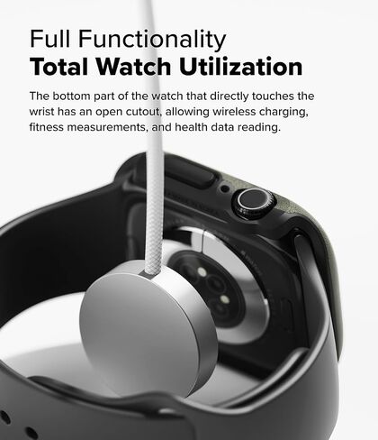 Ringke Onyx [Helmet-Level Protection] Compatible with Apple Watch Series 10 Case (46mm) Oil Resistant Soft Flexible TPU and Protective PC Cover - Gray Sand in Kuwait