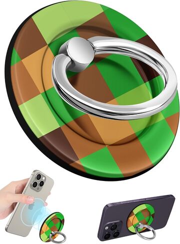 for Magnetic Phone Ring Holder Compatible with MagSafe for Women - Cute Design Magnet Phone Grip Ring Stand Kickstand for for iPhone 16 Pro Max/16 Pro/16/15/14/13/12 Series, White Flower in Kuwait