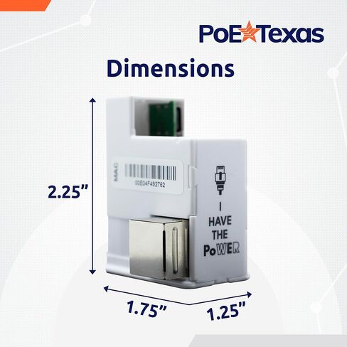 PoE Texas PoE+ Power and Data Adapter for USB-C Tablets & Devices for POS, Digital Signage, & More - 802.3at POE+ to USB-C Power Delivery - Extends Charging & Data Delivery Up to 328 Feet in Kuwait