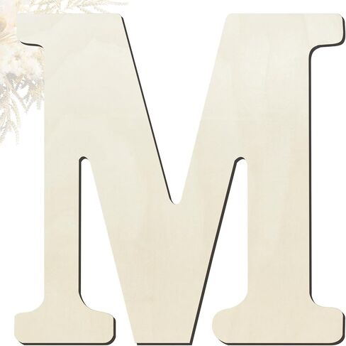 15 Inch Large Wide Body Wooden Letters Unfinished Wood Letters for Wall Decor Paintable Large Wood Letter for Crafts Blank Wooden Alphabet Letter Slices Sign for Party Decoration (M) in Saudi Arabia