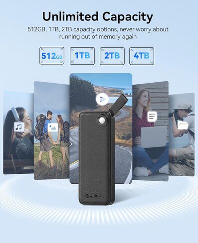 ORICO 256GB External SSD, Up to 1050MB/s, Compact with 2 in 1 USB C & A Cable, External Solid State Drives, Reliable Storage for USB C Smartphone, Tablet, PC - B10PRO in Saudi Arabia