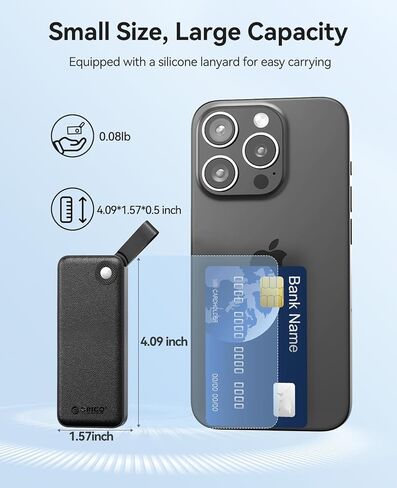 ORICO 256GB External SSD, Up to 1050MB/s, Compact with 2 in 1 USB C & A Cable, External Solid State Drives, Reliable Storage for USB C Smartphone, Tablet, PC - B10PRO in Saudi Arabia