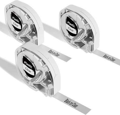 Phomemo P12 P12-Pro Label Maker Tapes, Replacement for DYMO Label Maker Refills Pastic Tape for DYMO Letra Tag 100H LT-100T Plus LT110T, 1/2 Inch x 13 Ft (12mm x 4m) Black on White, 3-Pack in Saudi Arabia
