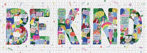 Galison Be Kind Panoramic Puzzle from Galison - 1000 Piece Landscape Jigsaw Puzzle Collaboration with The Born This Way Foundation, 39" x 14", Included is a 21 Days of Kindness Fill-in Calendar in Saudi Arabia