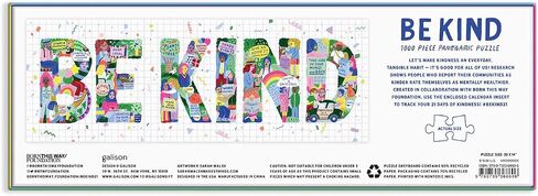 Galison Be Kind Panoramic Puzzle from Galison - 1000 Piece Landscape Jigsaw Puzzle Collaboration with The Born This Way Foundation, 39" x 14", Included is a 21 Days of Kindness Fill-in Calendar in Saudi Arabia